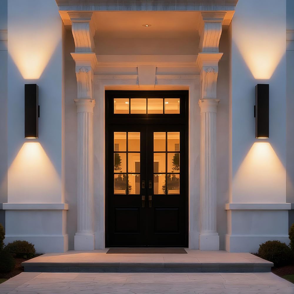 Modern Outdoor Wall Light 18" Black Aluminum