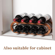 Wine Rack and Water Bottle Organizer 2-in-1 Acacia Wood 2-Tier