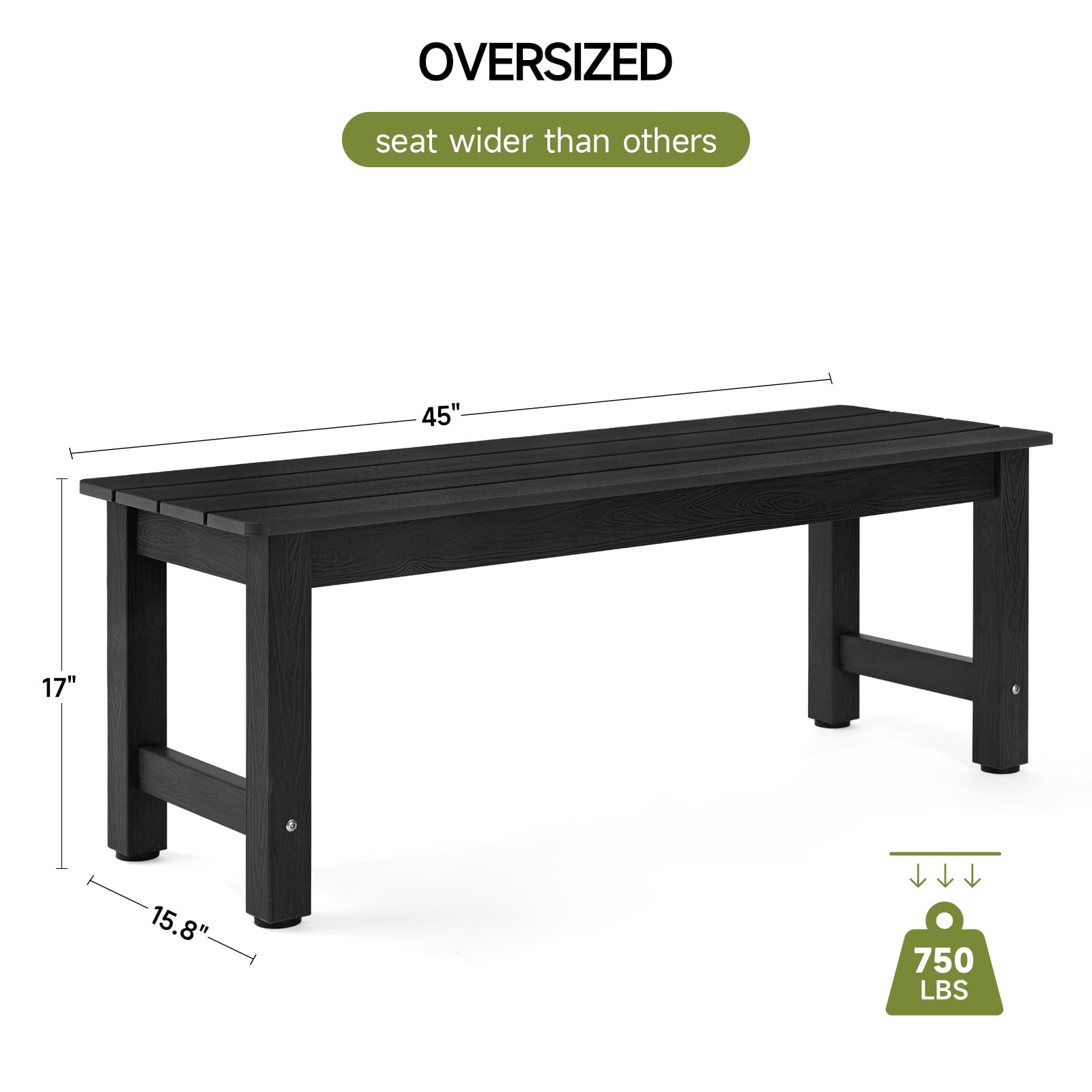 2-Person Weatherproof Outdoor Bench