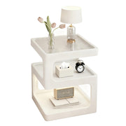 3-Tier Nightstand with Storage and Open Shelves