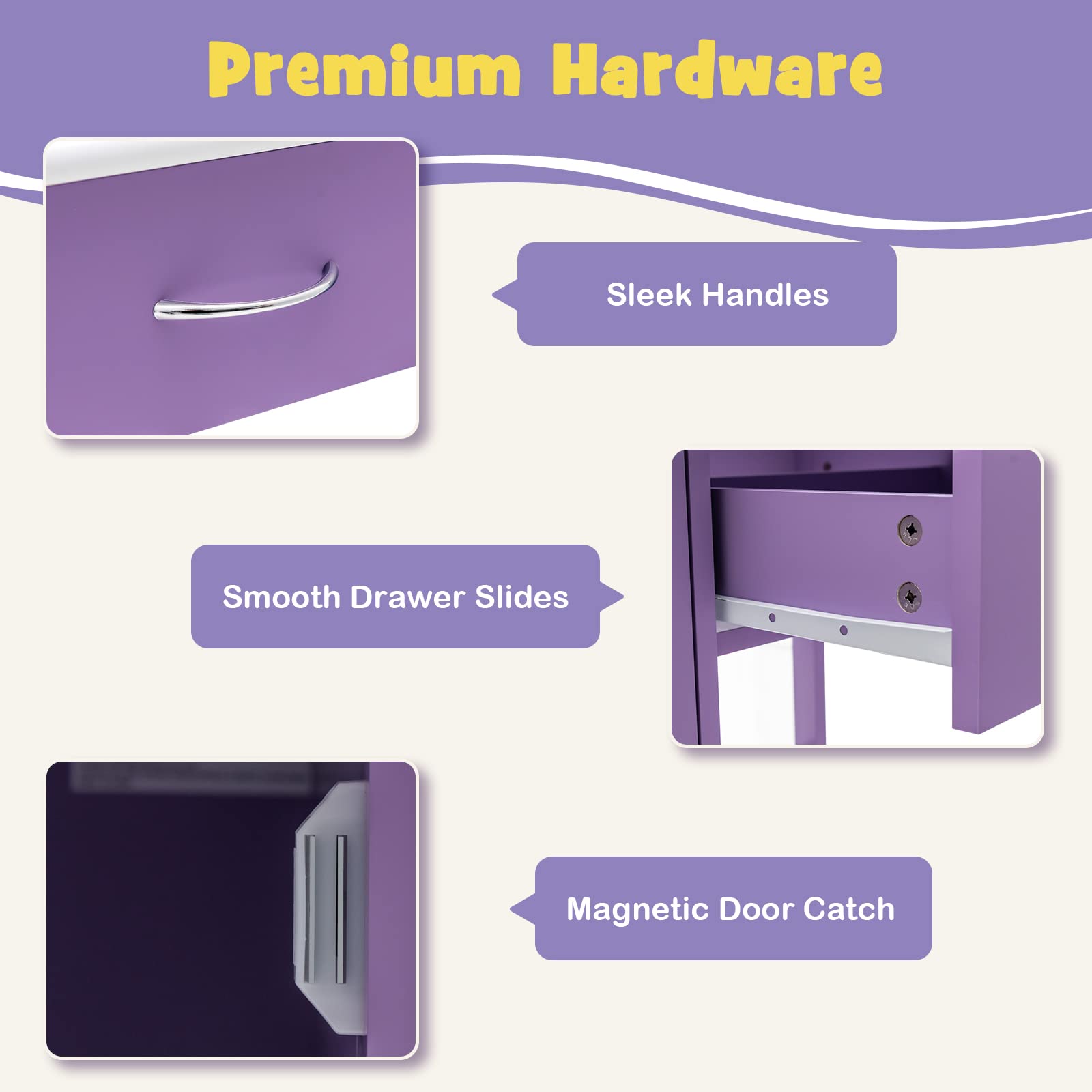 Kids Desk and Chair Set with Storage