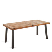 Acacia Wood Outdoor Dining Table with Teak Finish