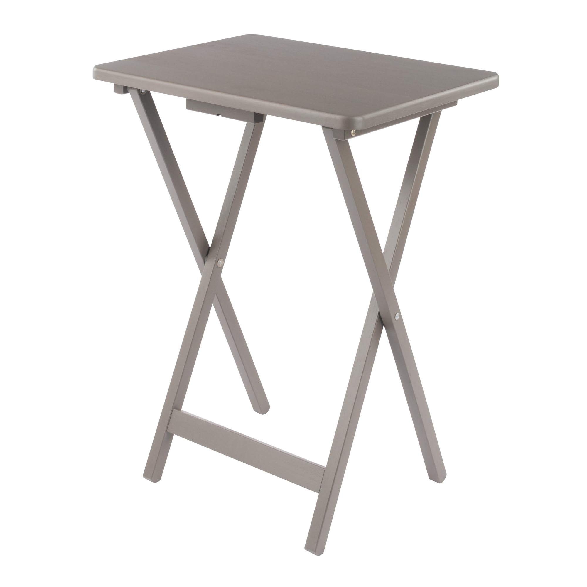 4 Snack Tables with Storage Stand Oyster Gray
