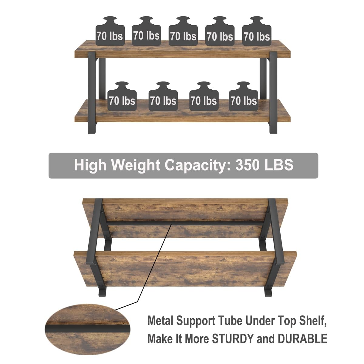Shoe Storage Bench with Open Shelf