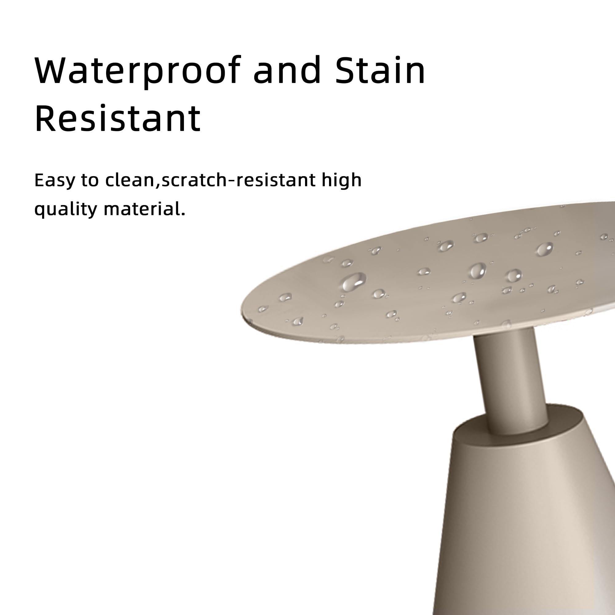 Round Pedestal Side Table with Aluminum Stand