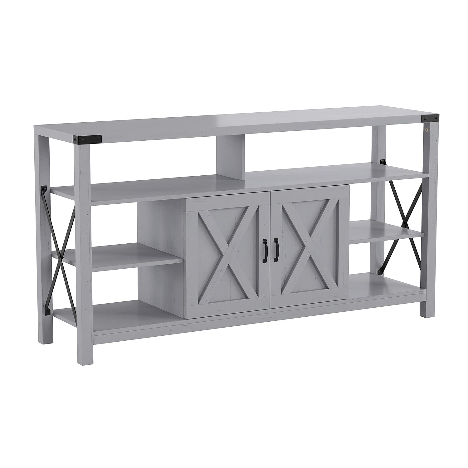 60" Modern Farmhouse TV Stand - Coastal Gray