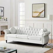 Chesterfield Velvet Sofa 3 Seater with Nailhead Trim
