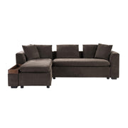 L-Shaped Sectional Sofa with Storage - 93.7" Chenille Fabric