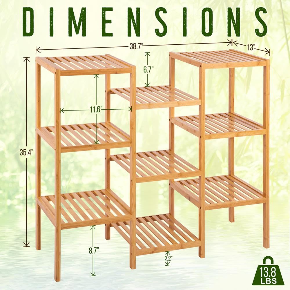 9 Tier Bamboo Plant Stand