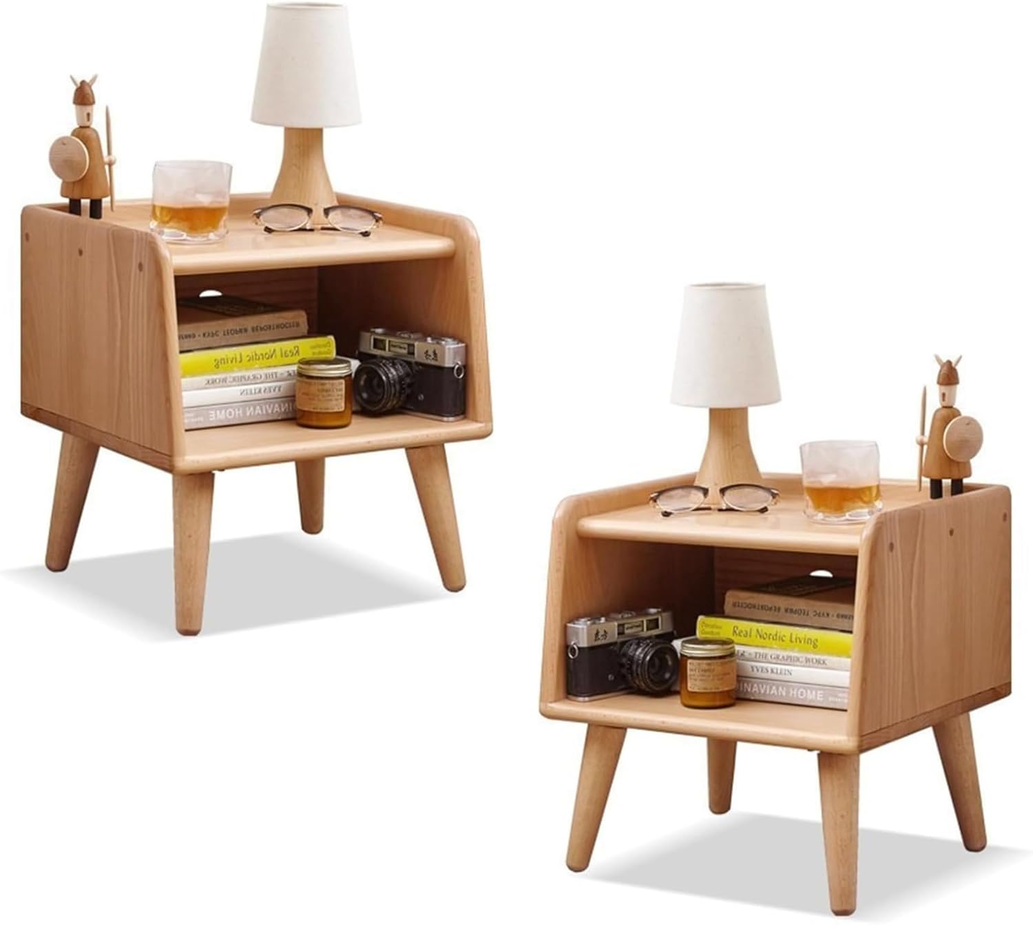 Short Nightstand with Open Storage