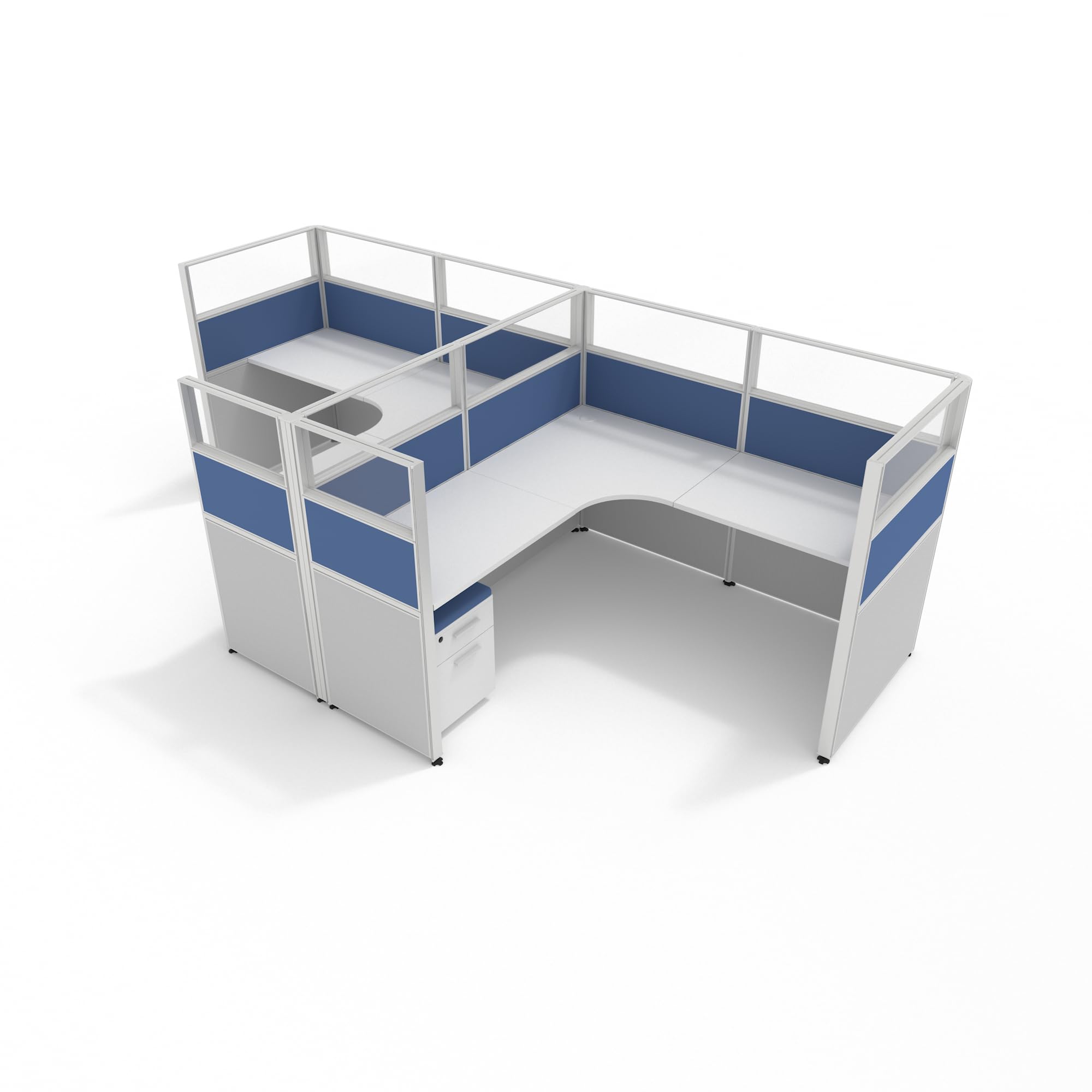 Modular Office Cubicle Kit with 7 Layout Options