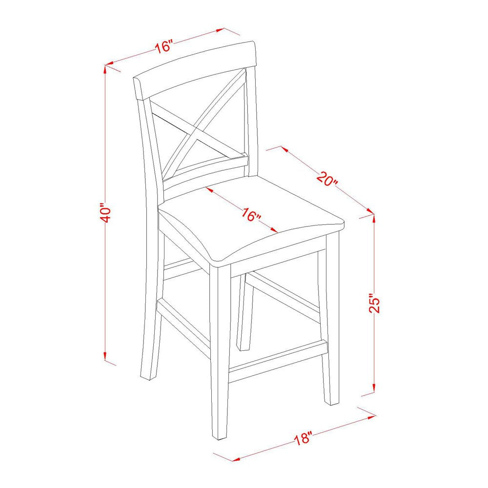 7-Piece Counter Height Dining Set with Linen Fabric Chairs