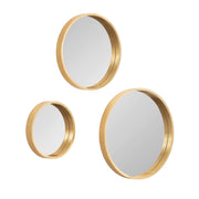 Travis Modern Round Wall Mirror Set - 3 Piece Gold Circle Mirrors