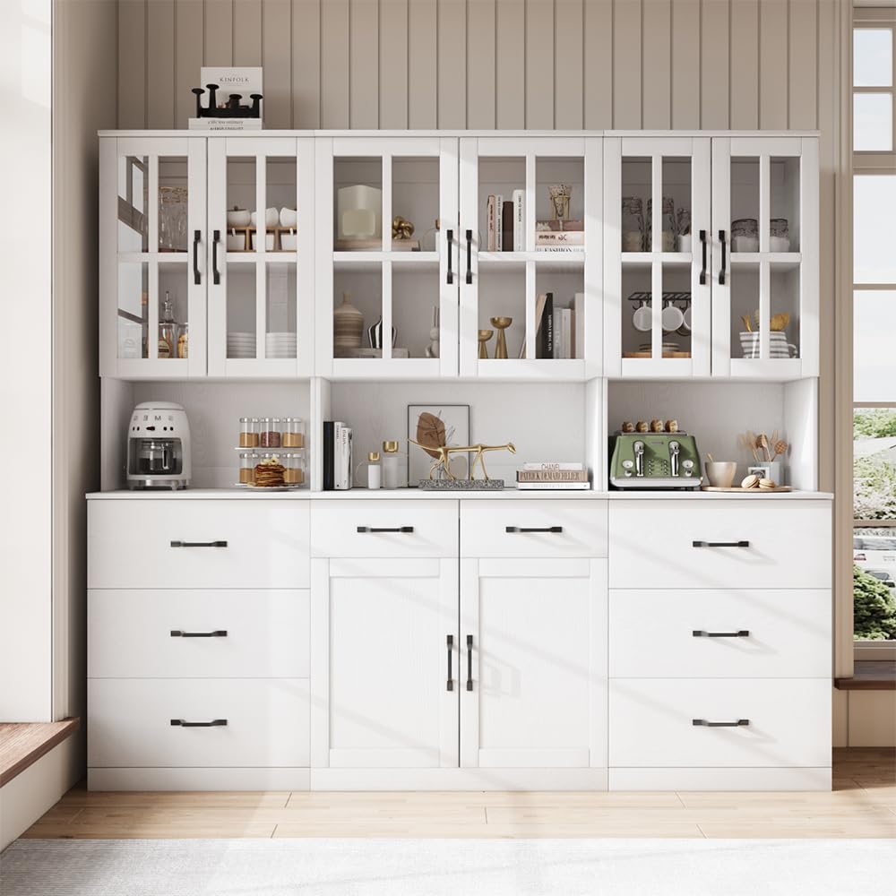 Bookcase with Glass Door Storage Cabinet