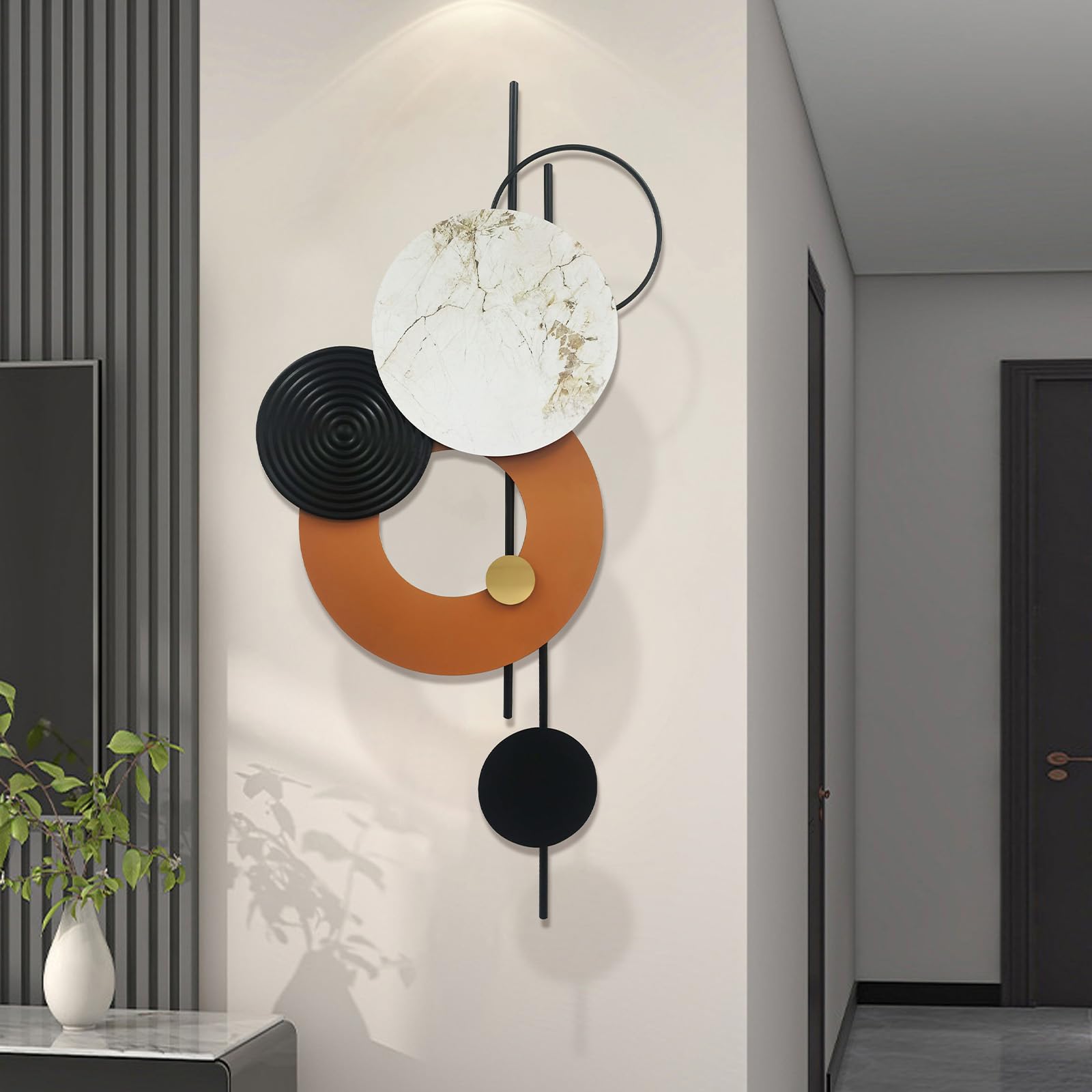 3D Large Metal Wall Art Round Modern Luxury Wall Sculpture