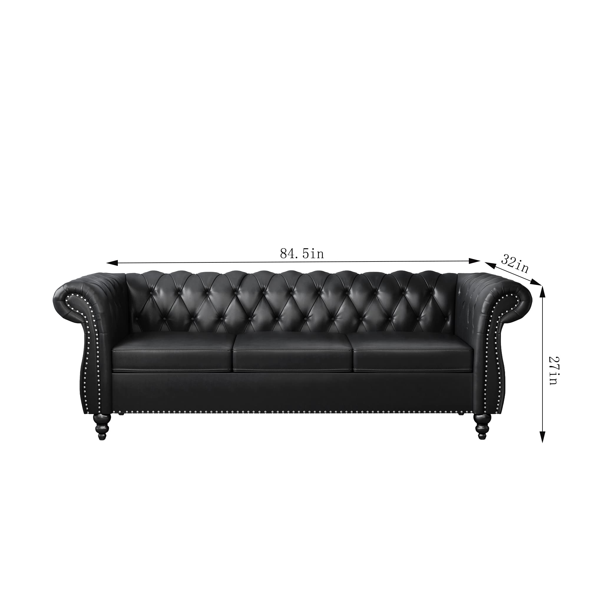 3-Seater Tufted Futon Sofa
