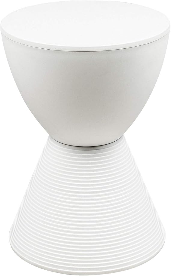 Orange Hourglass Drum Side Table with Storage