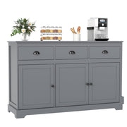 Grey Sideboard Buffet Cabinet with 3 Drawers and 2 Doors