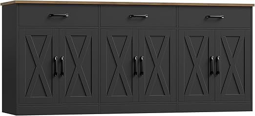 71" Farmhouse Sideboard Buffet Cabinet with Storage