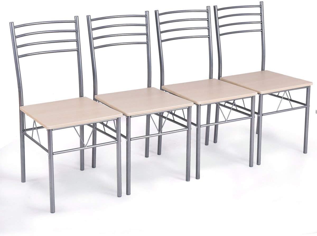 5-Piece Glass Top Dining Set with 4 Chairs