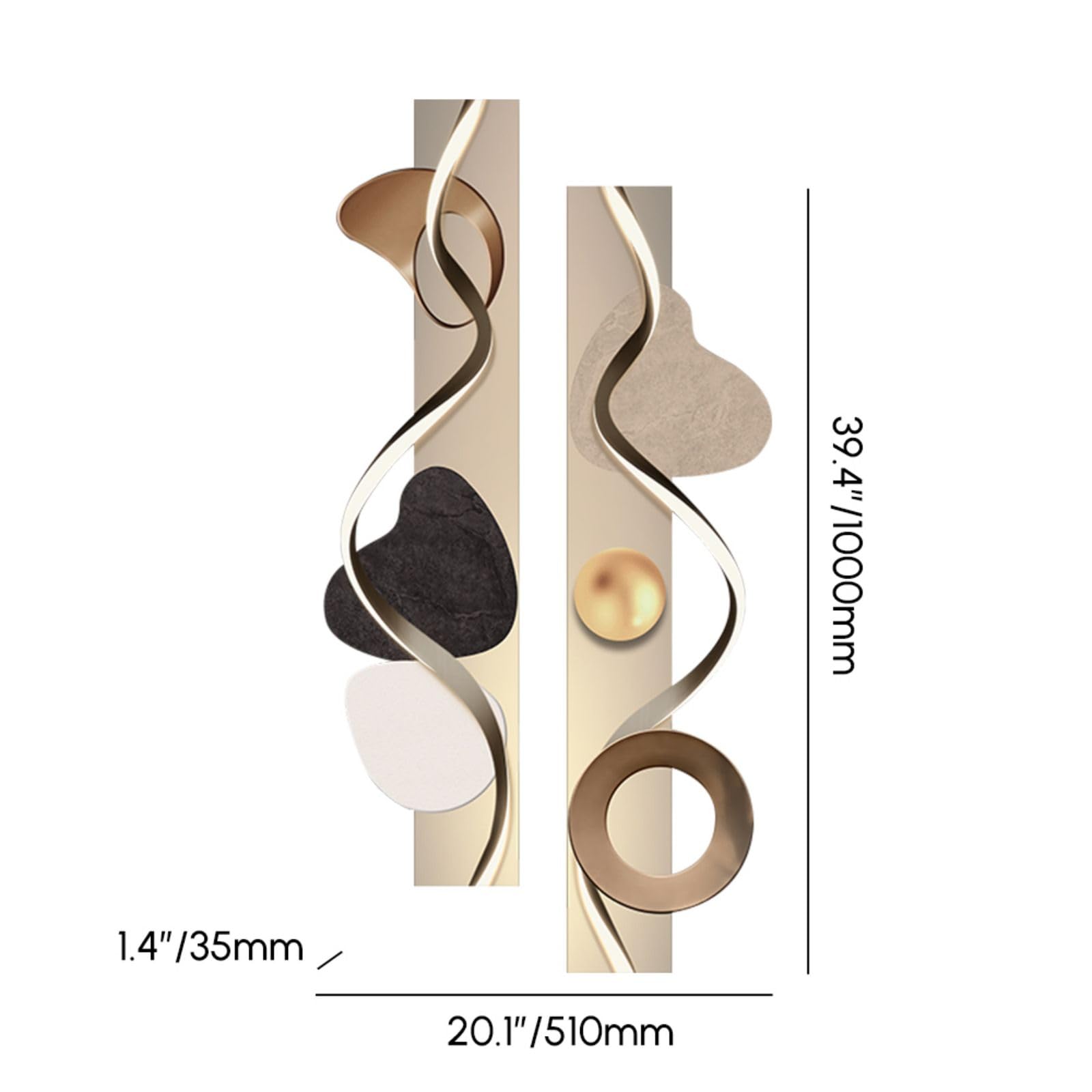 Modern Abstract Wall Art with LED Backlighting – Geometric Dual-Panel Wall Sculpture
