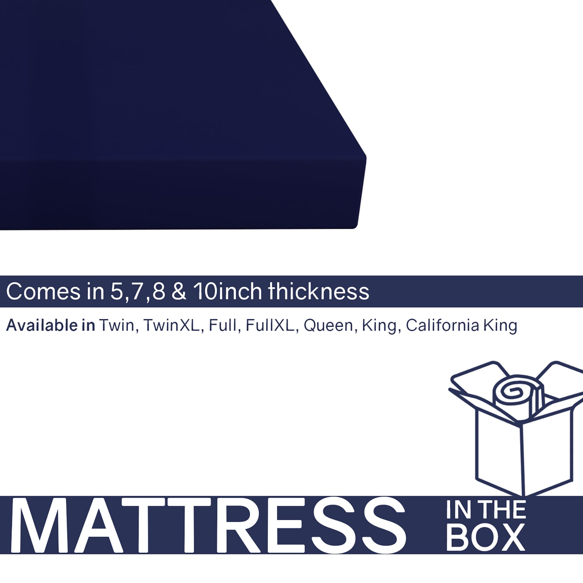 7-Inch Medium Firm Waterproof Nylon Vinyl Foam Mattress Twin Blue