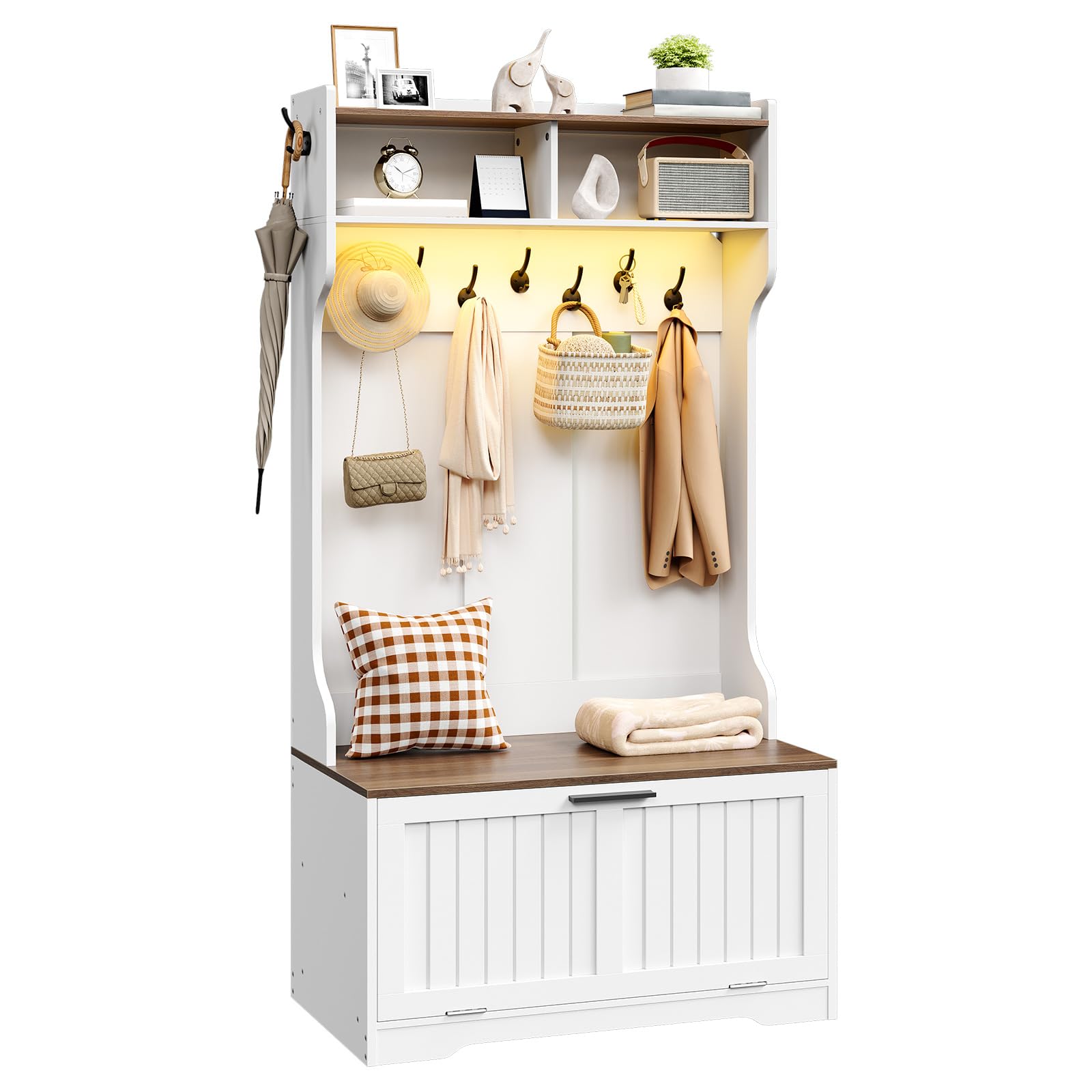Hall Tree with Bench and Shoe Storage
