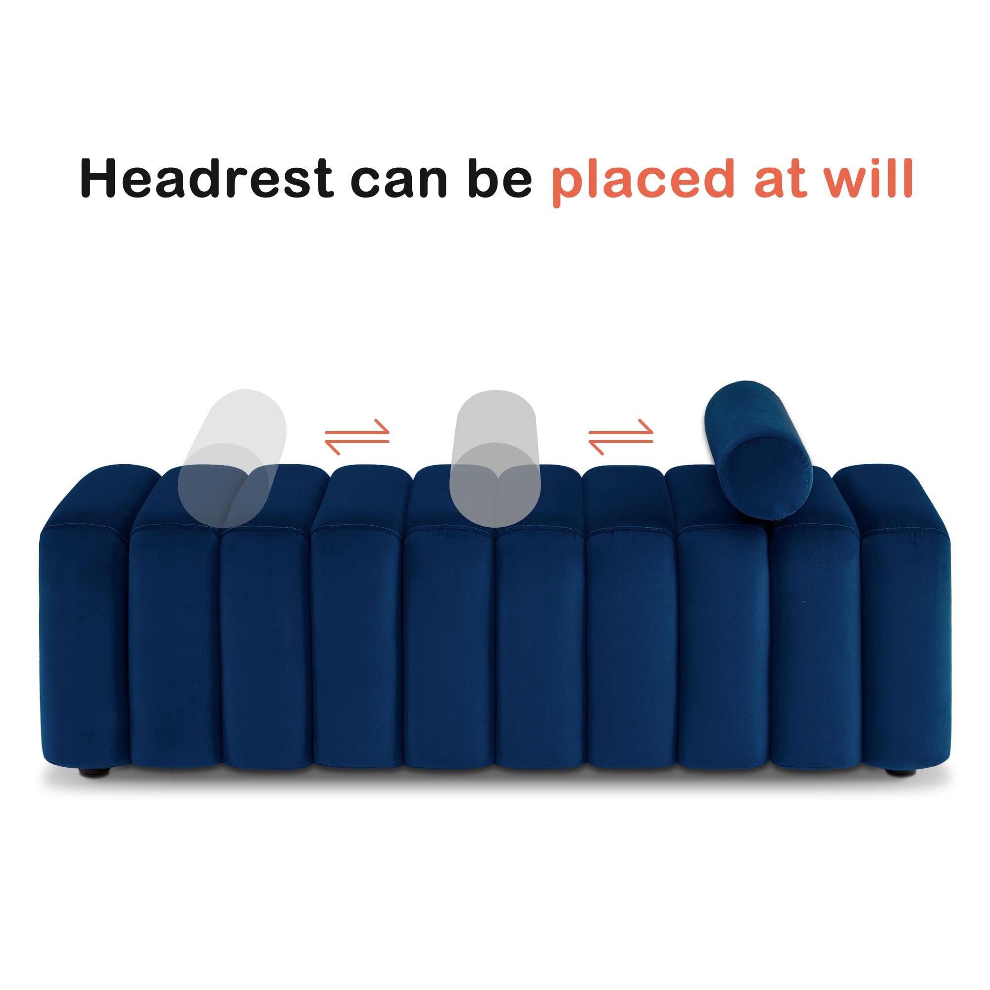 54" Velvet Ottoman Bench - Blue