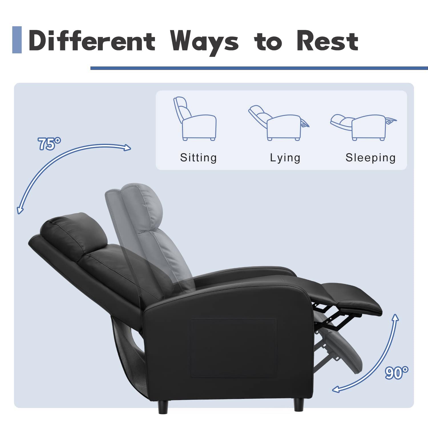 Massage Recliner Chair with Adjustable Footrest
