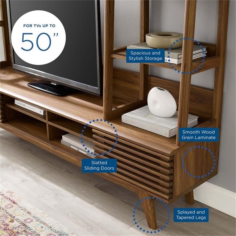 70" Mid-Century TV Stand Entertainment Center