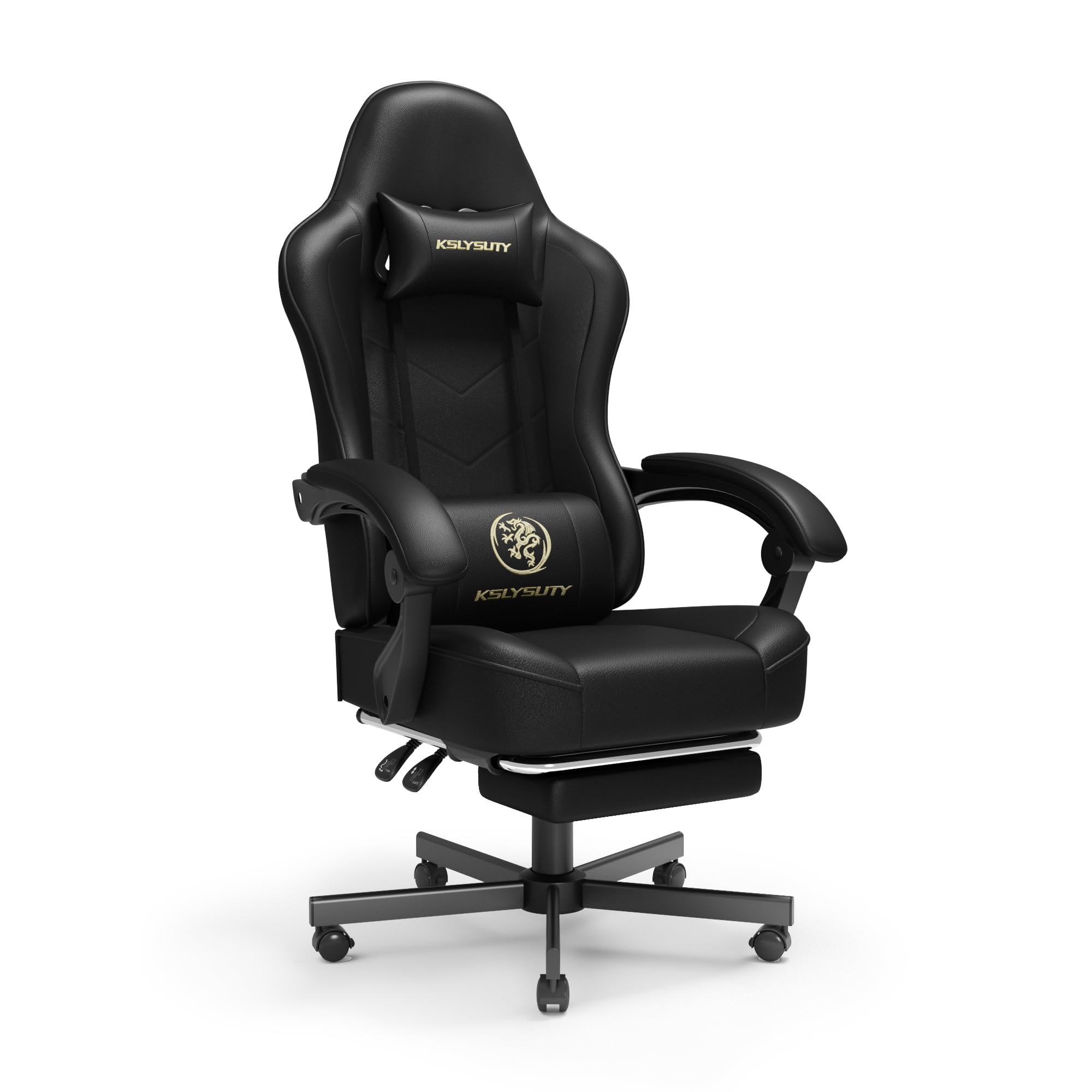 Gaming Chair with Footrest and Lumbar Support