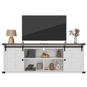 70 in TV Stand with Sliding Barn Doors and Storage Cabinets