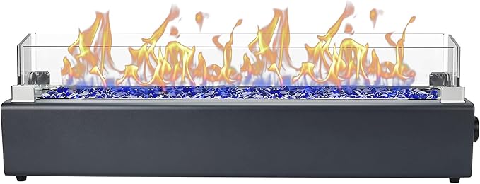 28-Inch Tabletop Propane Fire Pit with Glass Shield