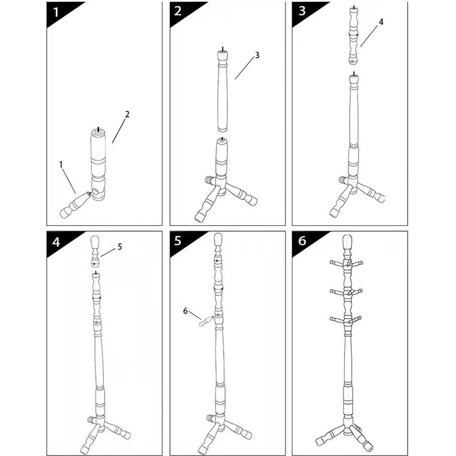 Wood Coat Rack Hall Tree with Triangle Base and 9 Hooks