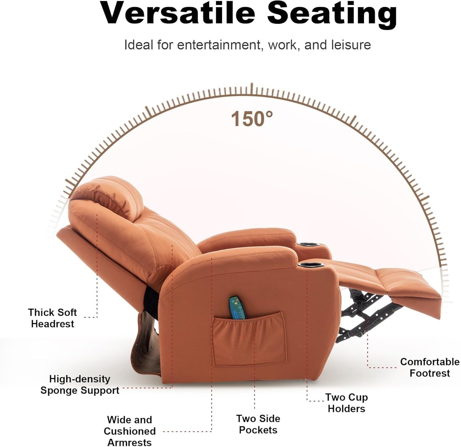 Electric Power Lift Recliner with Massage and Heating