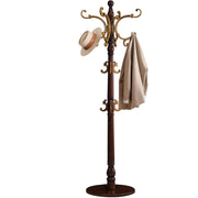 Wooden Coat Rack Stand with 14 Hooks