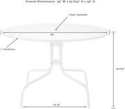 Crosley Furniture Tulip 5-Piece Outdoor Dining Set for 4, Vintage Retro Metal Round Patio Table and Chairs, Lavender Gloss/White Satin