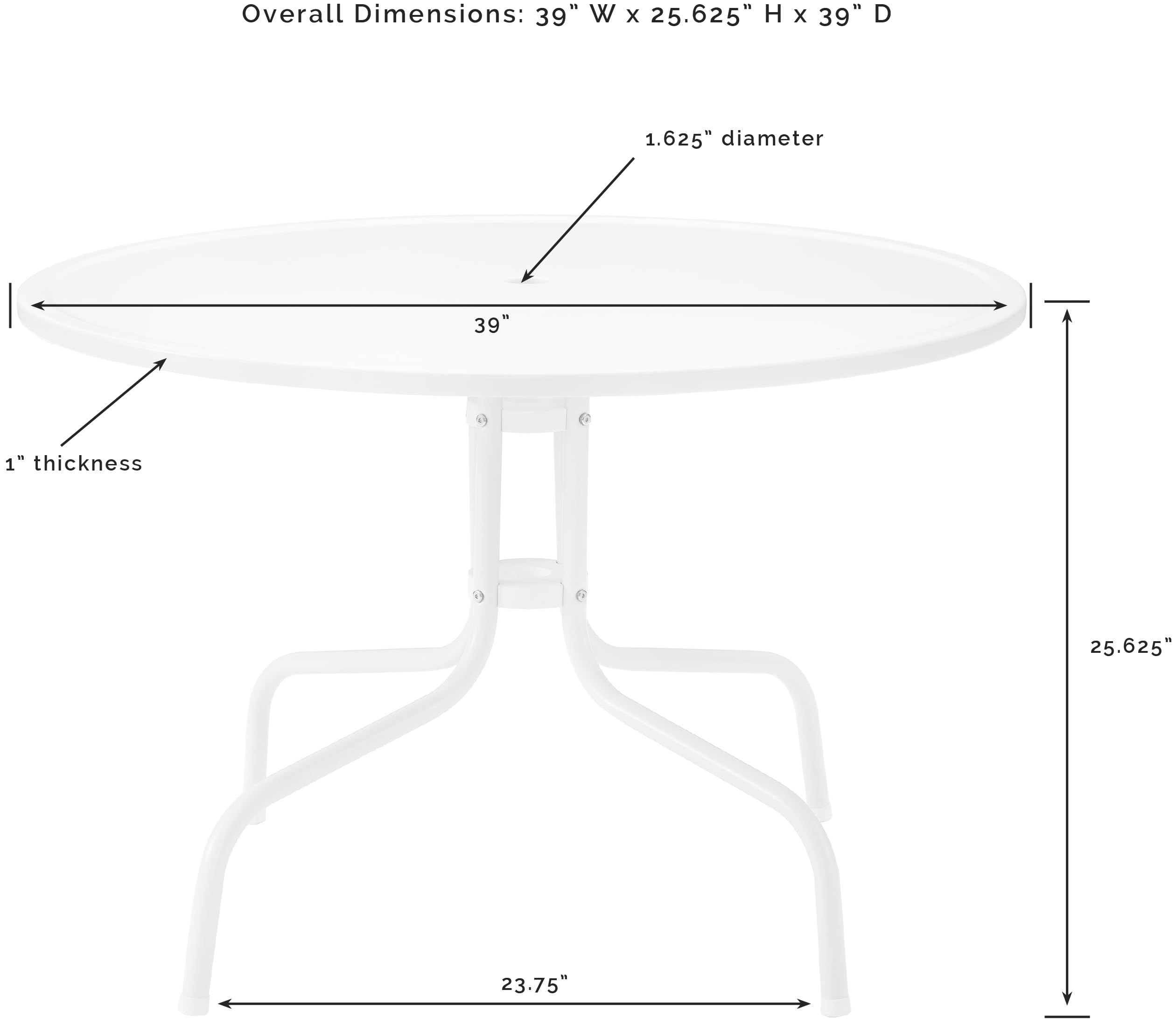 Crosley Furniture Tulip 5-Piece Outdoor Dining Set for 4, Vintage Retro Metal Round Patio Table and Chairs, Lavender Gloss/White Satin