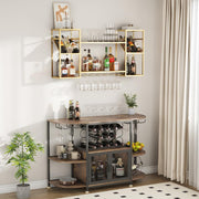 2-Tier Wall Mounted Wine Rack with Glass Holder