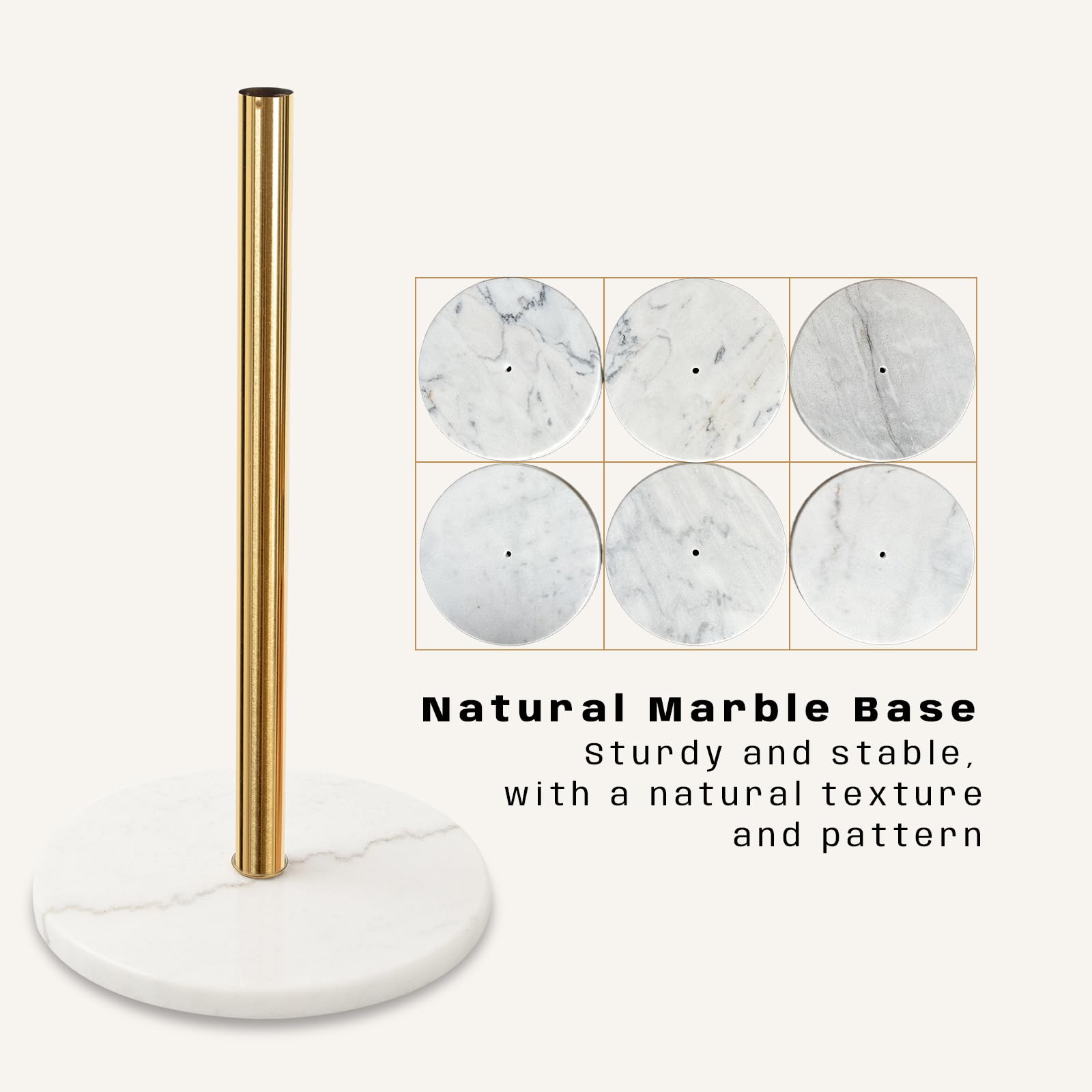Metal Coat Rack Stand with Marble Base - 8 Hooks