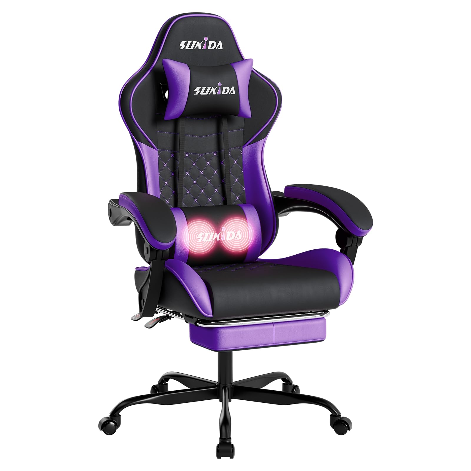 Ergonomic Gaming Chair with Massage Lumbar Support