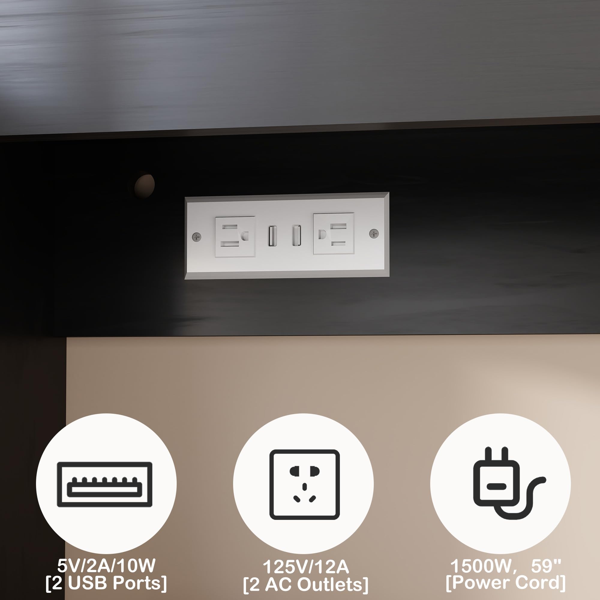 Kitchen Pantry Cabinet with LED Lighting