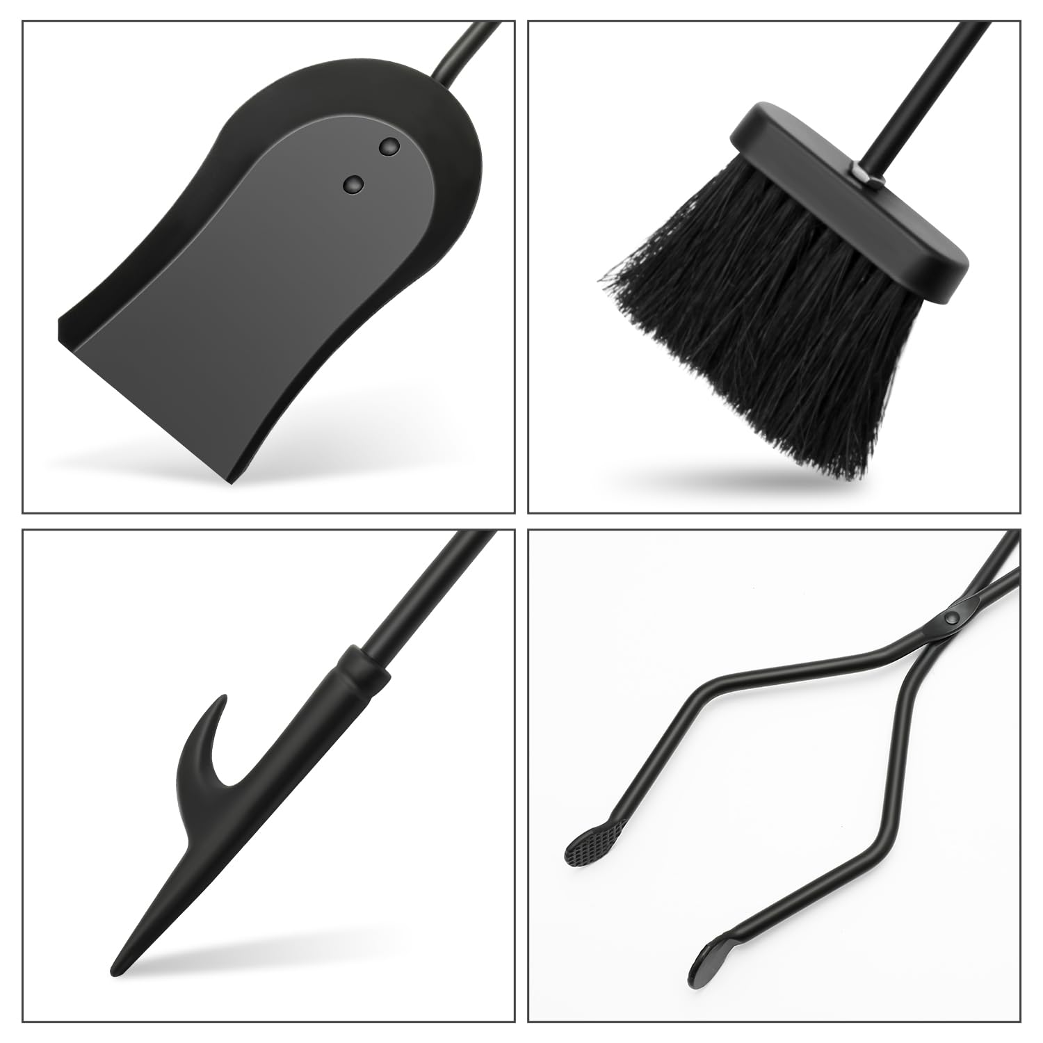 5-Piece Cast Iron Fireplace Tool Set with Stand