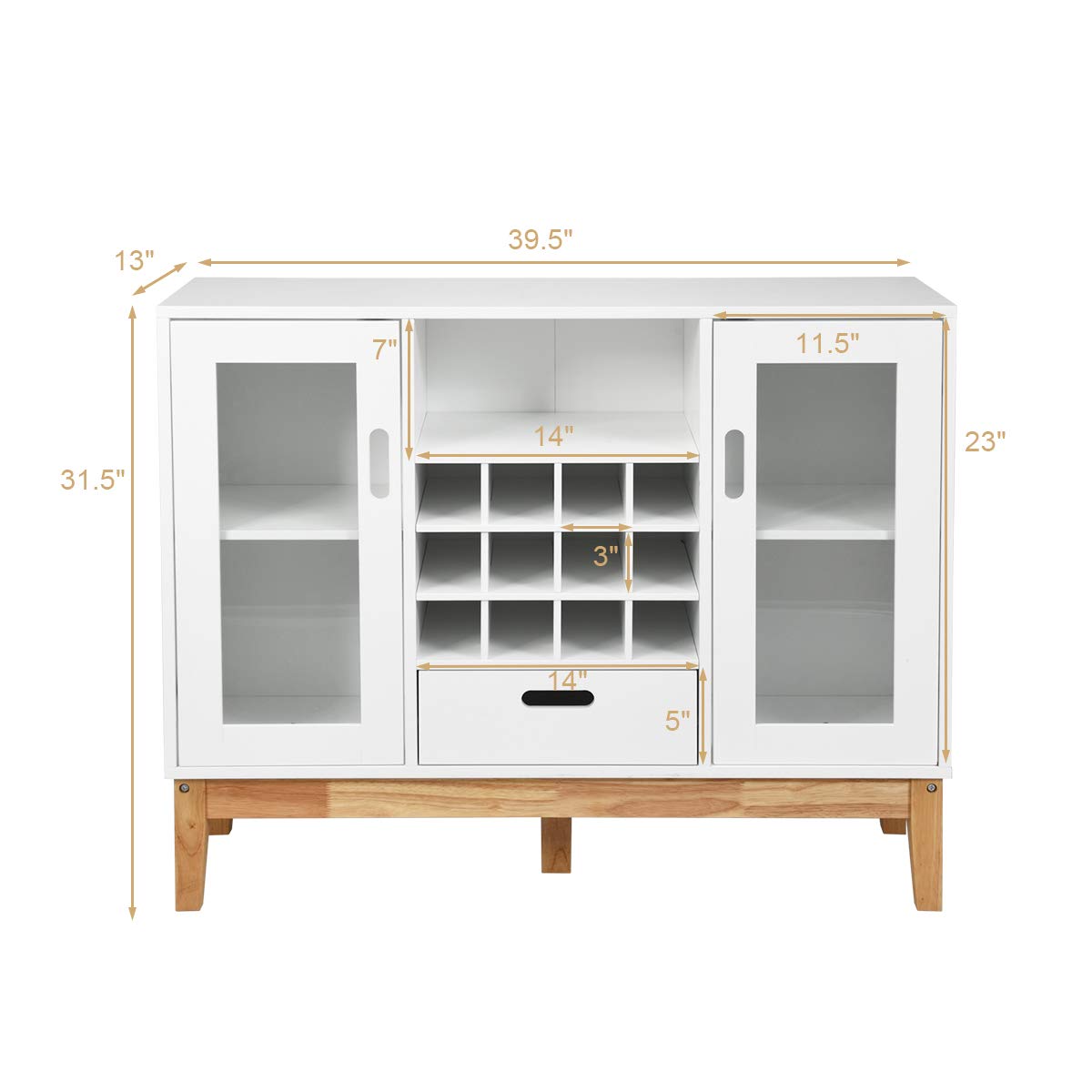 Buffet Sideboard with Wine Rack and Storage
