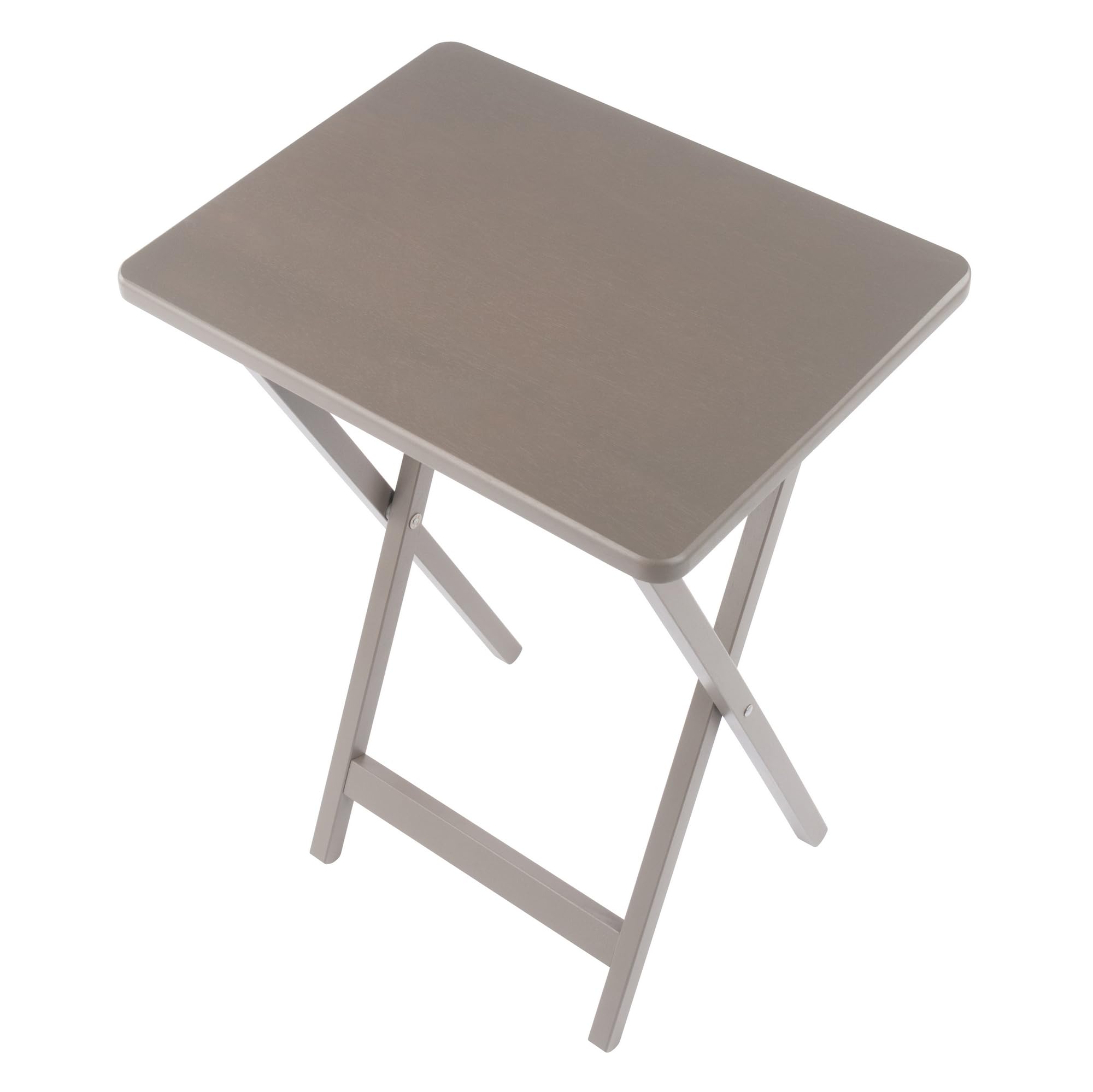 4 Snack Tables with Storage Stand Oyster Gray