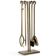 29 Inch Fireplace Tool Set - 5 Piece Wrought Iron Set with Stand