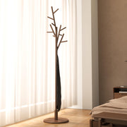 Solid Wood Coat Rack with 12 Hooks and 3 Adjustable Heights