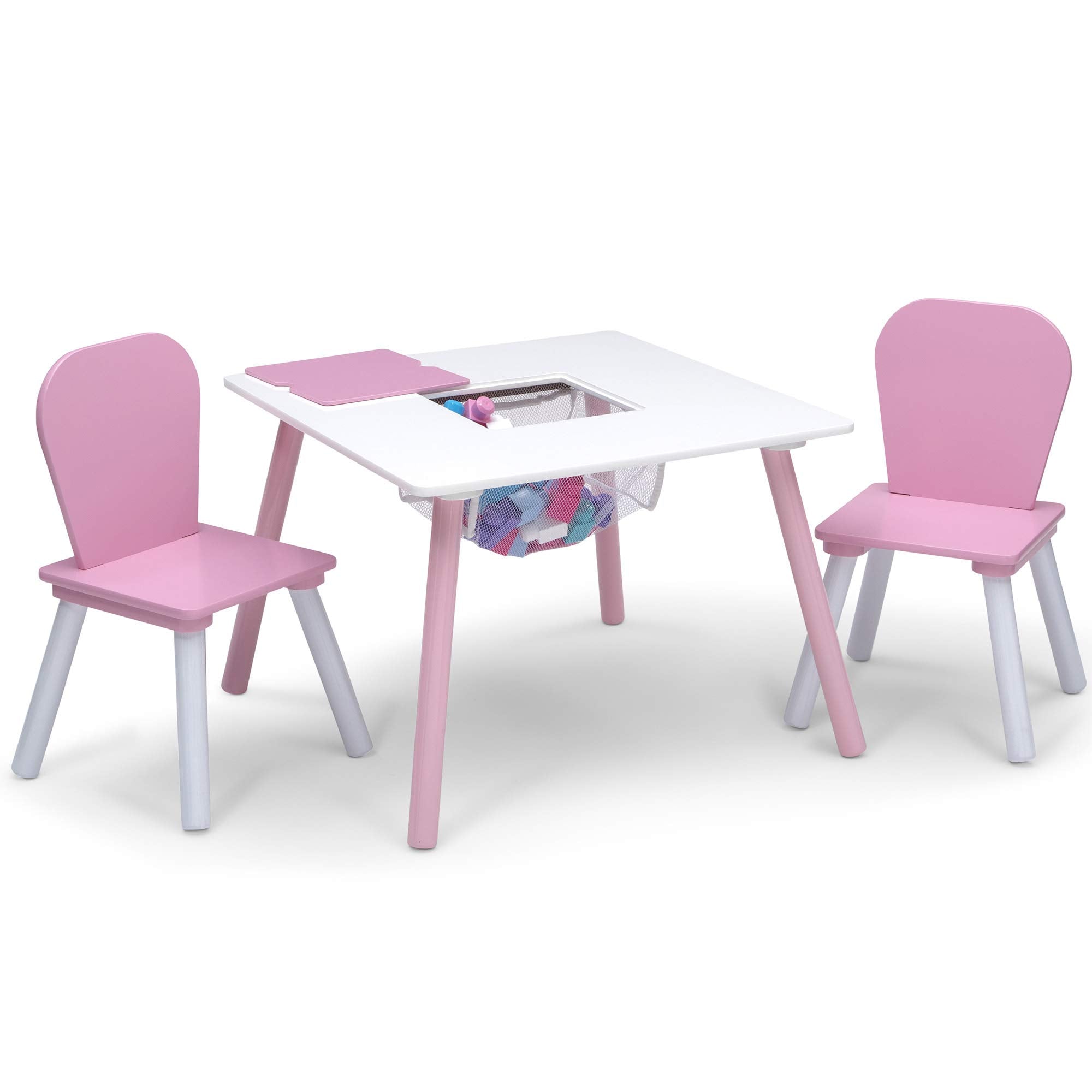 4-Piece Toddler Playroom Set with Table, Chairs & Toy Organizer
