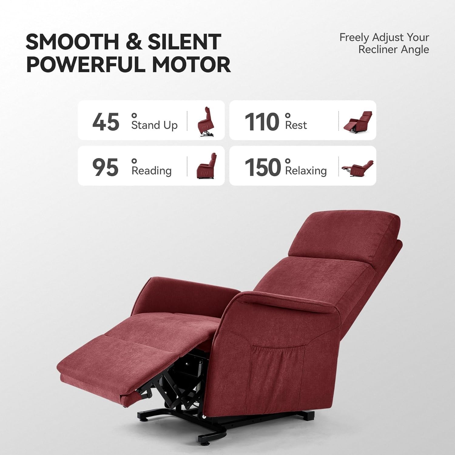 Large Power Lift Recliner with Massage and Heating