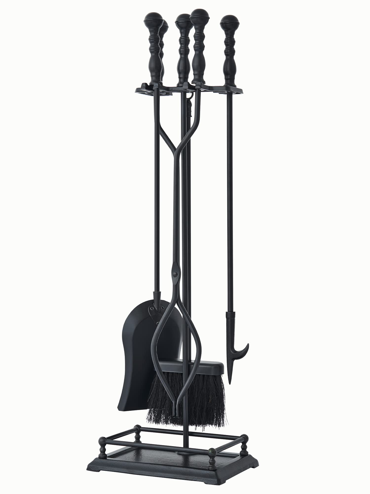 5-Piece Fireplace Tool Set with Stand